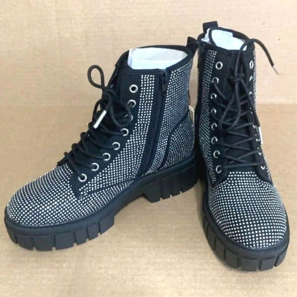 Women's Size: 6 Chunky Lug Combat Boots w/ Rhinestone . Madden NYC . New in Box